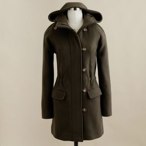J. Crew Olive Green Stadium Wool Elements Coat SZ4